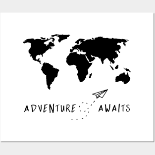 Adventure Awaits Minimal World Map Posters and Art